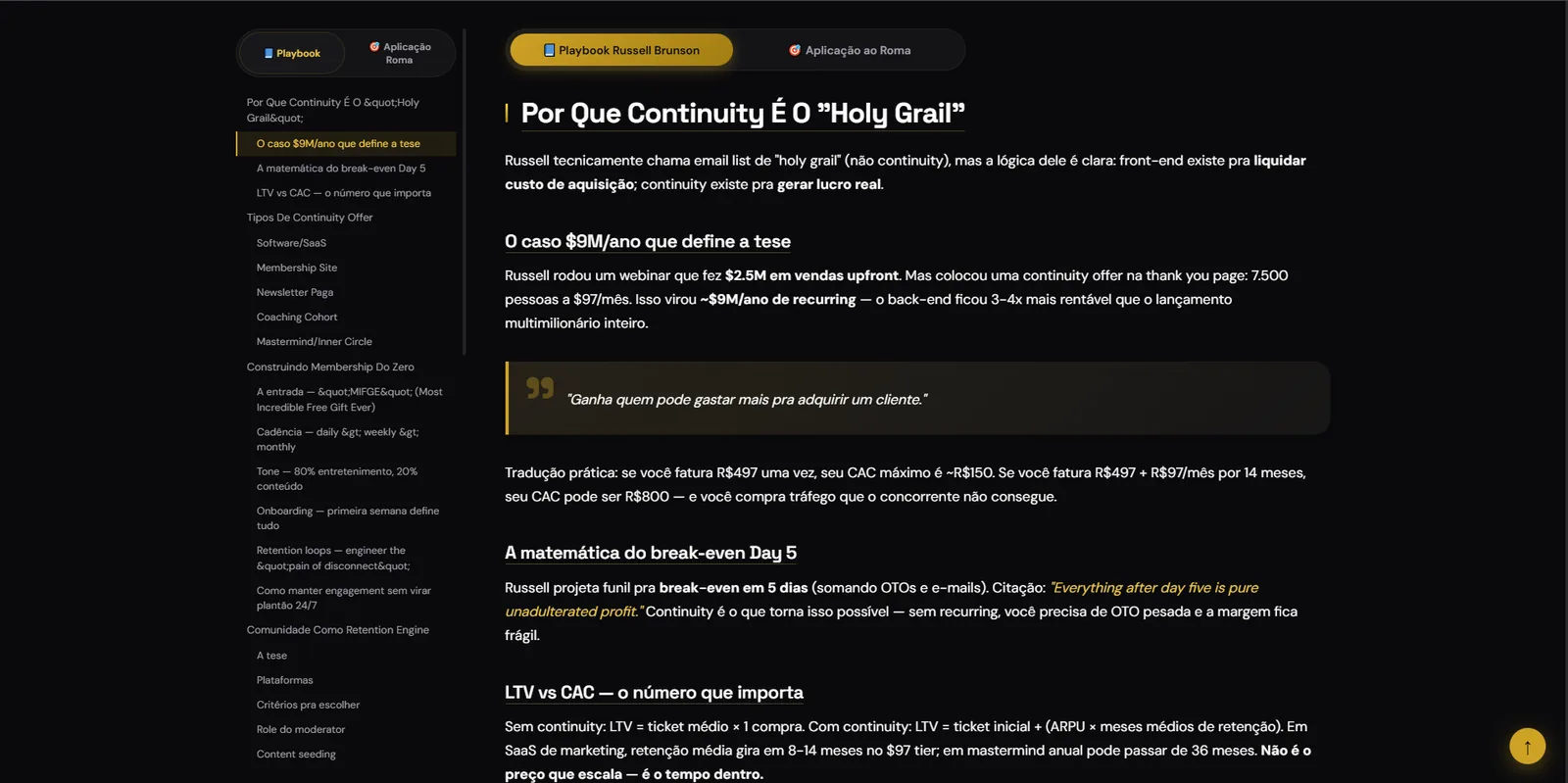 Exemplo de material gerado pela skill